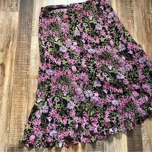 Gorgeous midi skirt 200s floral flowy y2k flowers ruffle lettuce edge Vintage